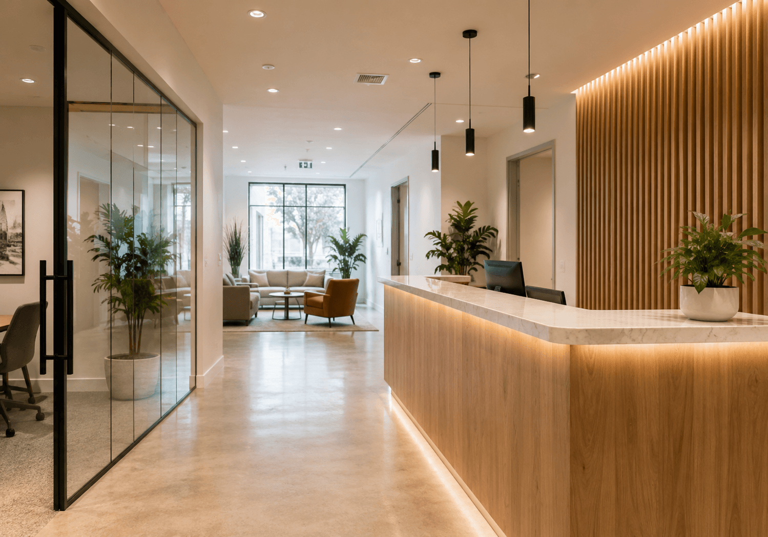 Large commercial renovation proof image with completed interior details