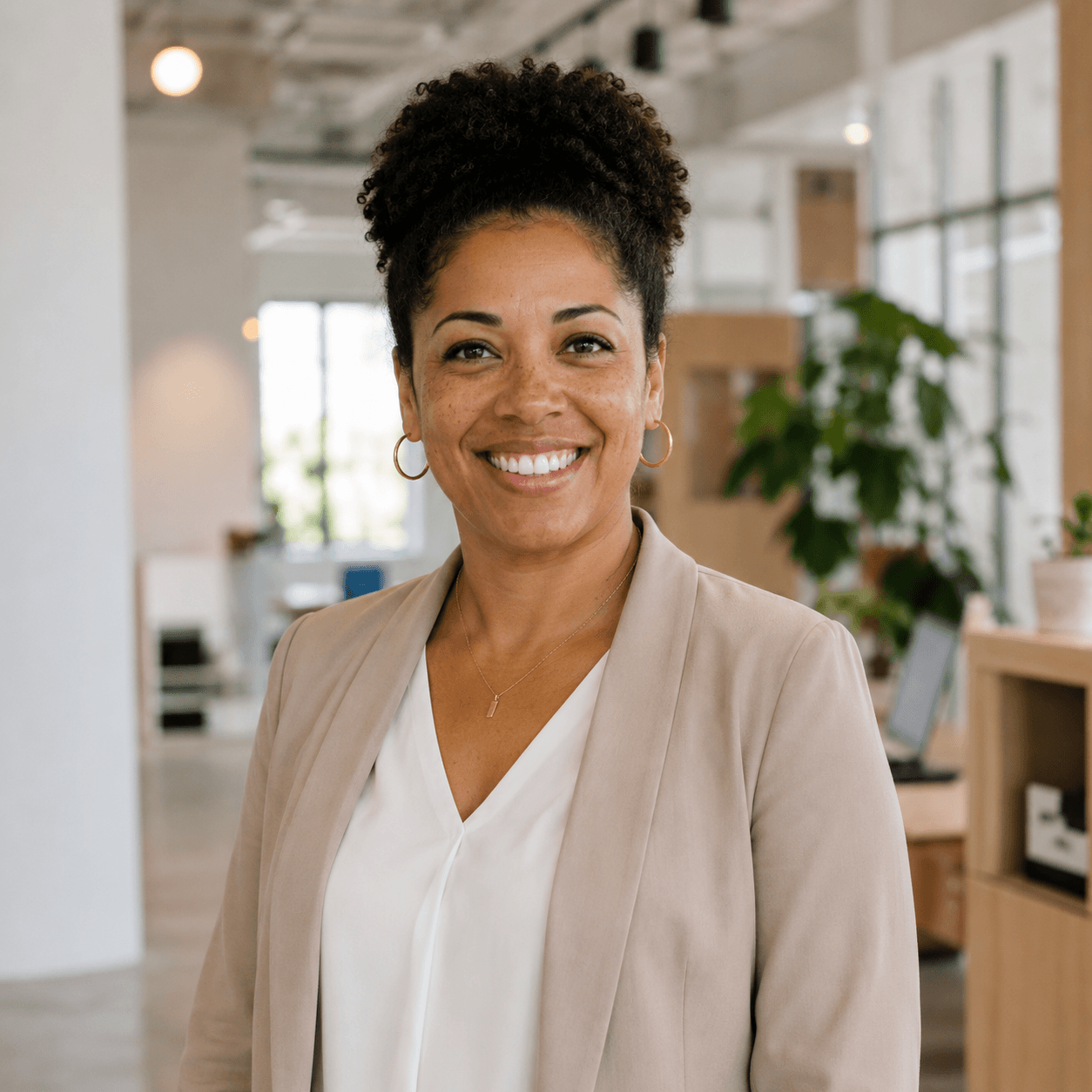 Portrait of Nadia Brooks, commercial renovation client.