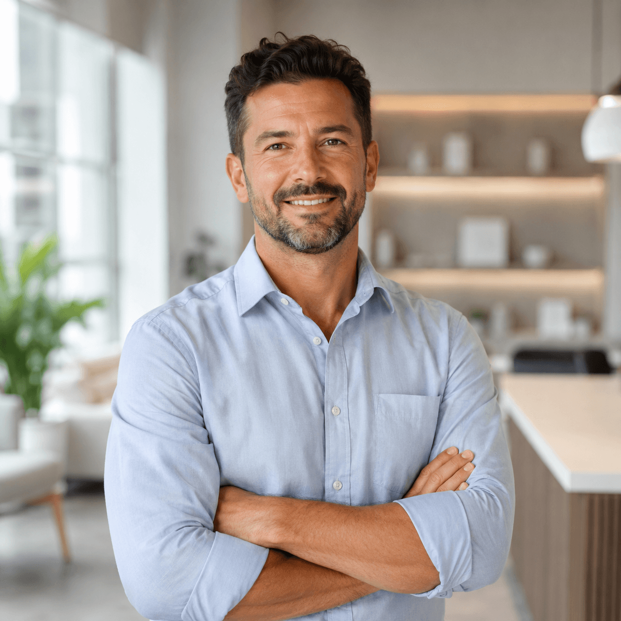 Portrait of Daniel Park, commercial renovation client.