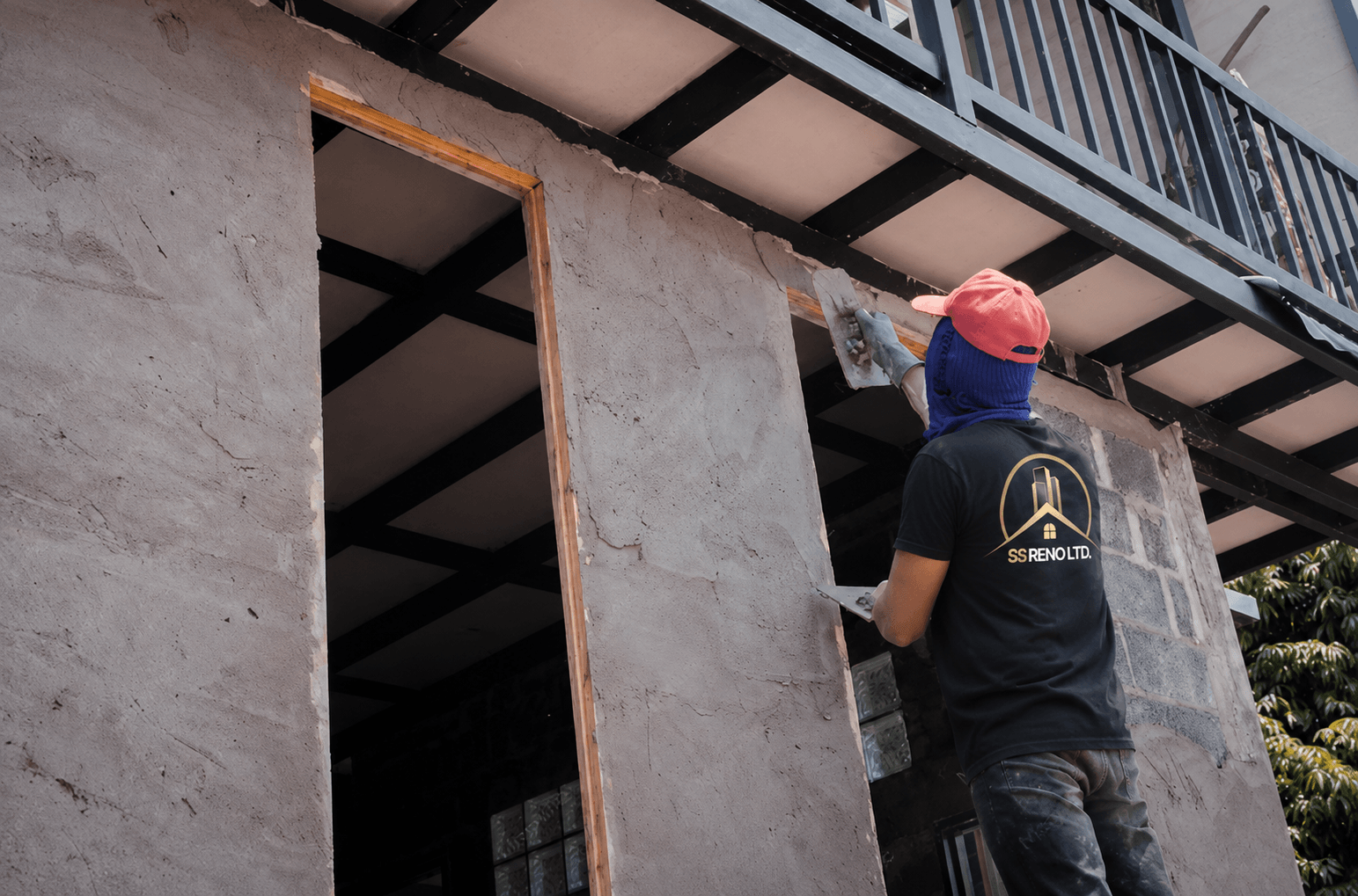 Exterior concrete improvement detail for a residential renovation project